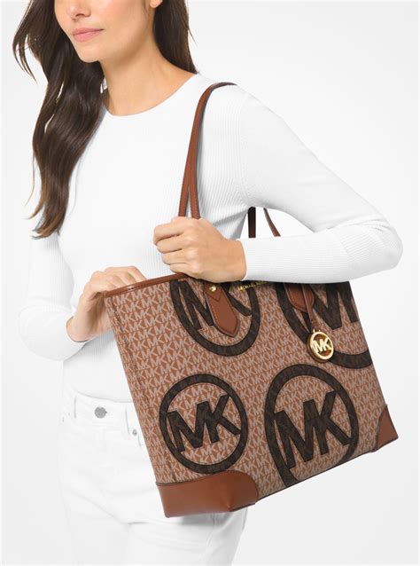 michael kors eva large tote brown|MICHAEL Michael Kors Eva Large Tote .